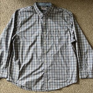 Izod Men's Casual Plaid Button-Down Shirt - Blue and Gray - NWOT